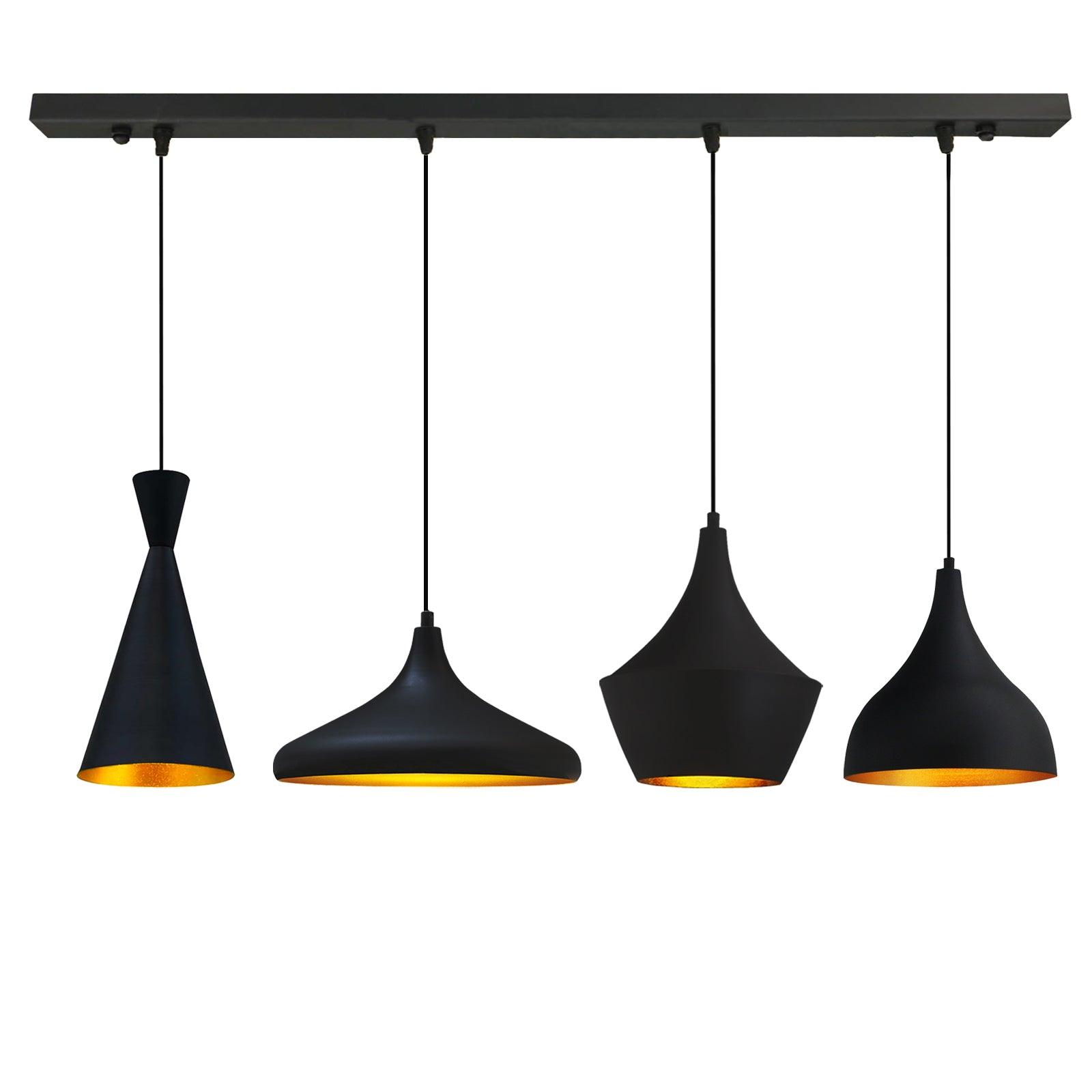 Schwarze Vierfache Rocha Kronleuchter-Hängeleuchte